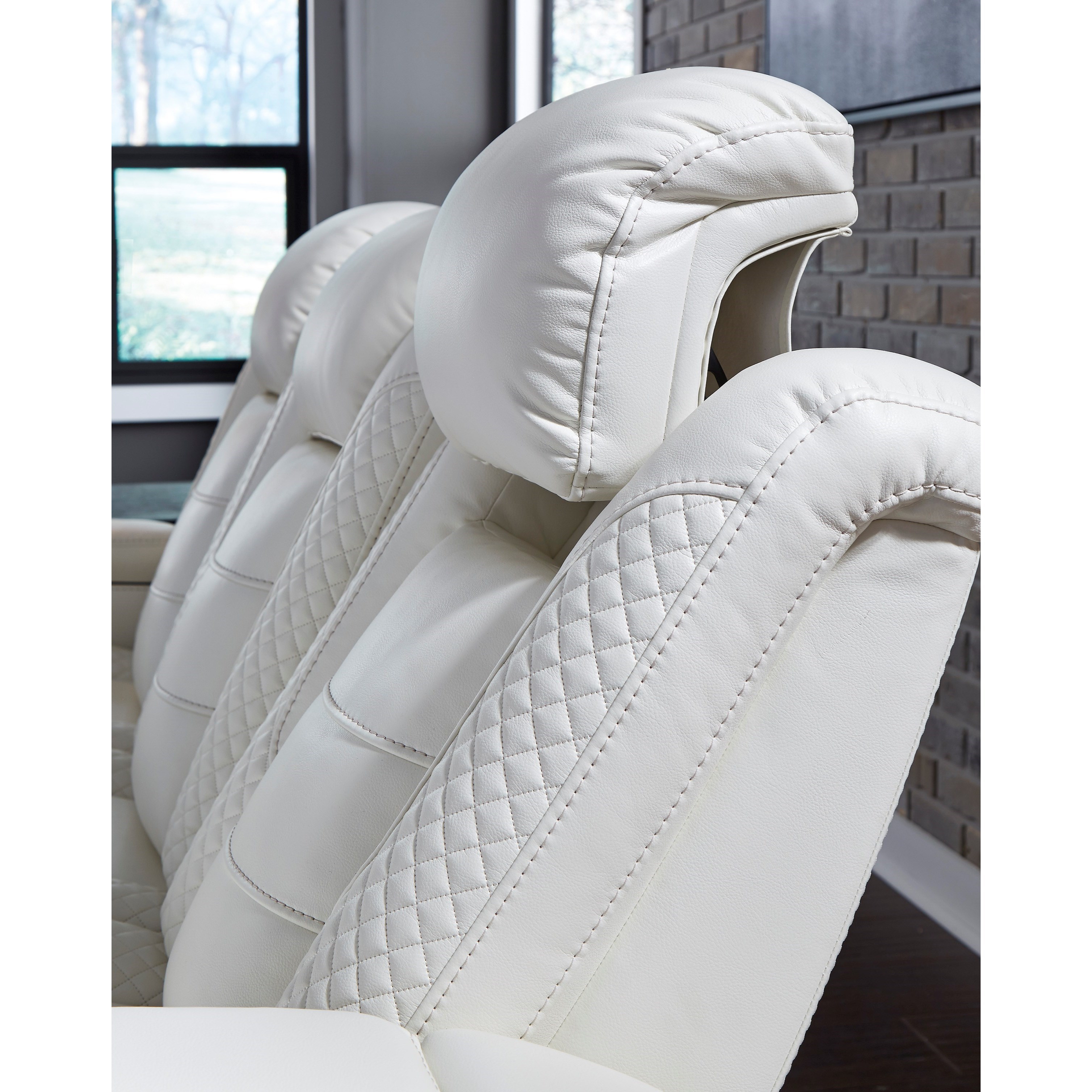 Signature Design by Ashley Party Time Faux Leather Power Reclining Sofa ...